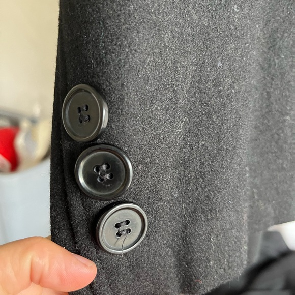 Maxxsel Double Breasted Wool Blend Black Peacoat XL NWT - Picture 7 of 9